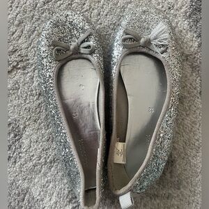Silver Glitter Ballet Flats